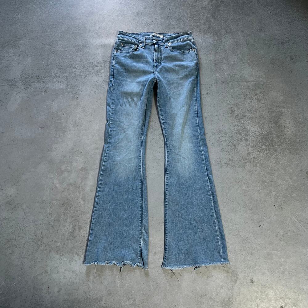 Levi's 726 Flare Women's Size 28 Mid Rise Jeans Blue Stretch Denim Boot